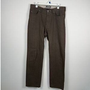 Kenneth Cole Reaction‎ Mens Brown Textured Flat Front Pants 34x34 KCH9366
